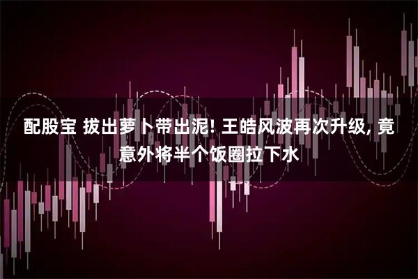 配股宝 拔出萝卜带出泥! 王皓风波再次升级, 竟意外将半个饭圈拉下水
